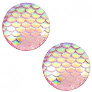 Basic Cabochon 20mm mermaid Vintage pink holographic